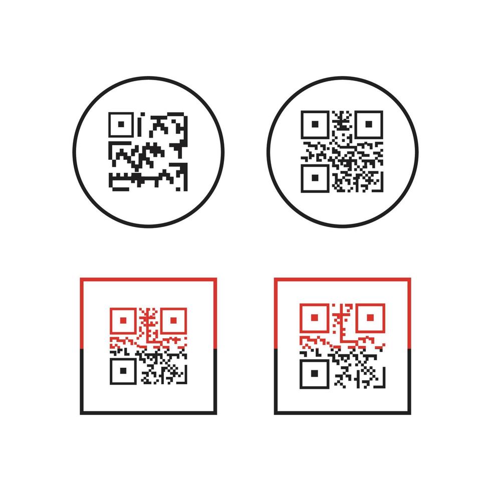 qr-codepictogram - illustraties van identificatie-elementen, vectorteken vector