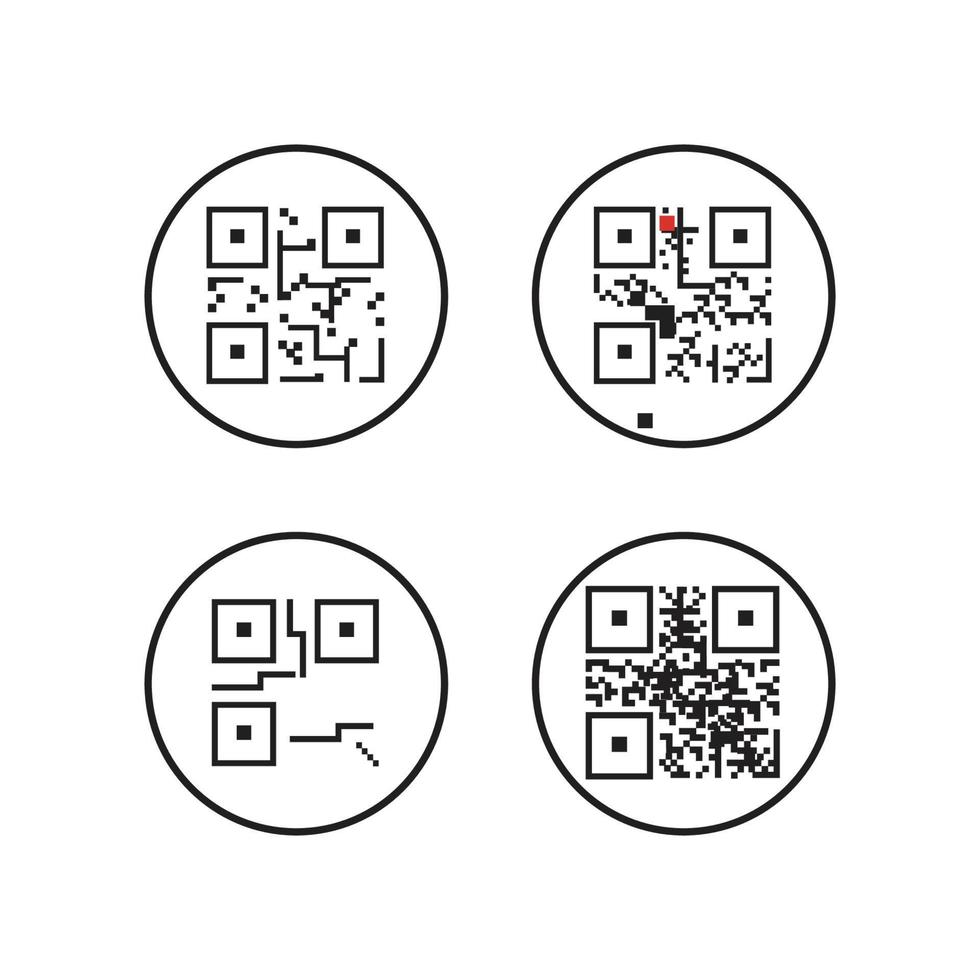 qr-codepictogram - illustraties van identificatie-elementen, vectorteken vector