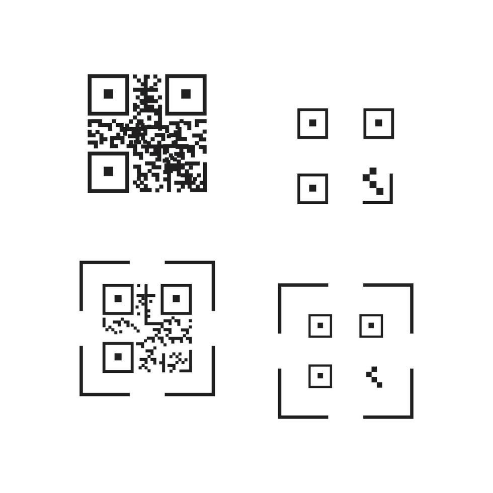 qr-codepictogram - illustraties van identificatie-elementen, vectorteken vector