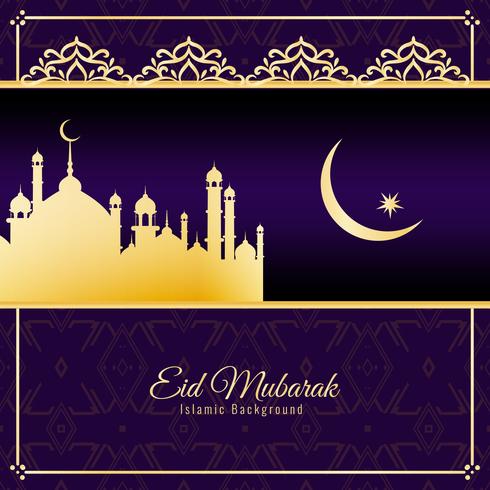 Abstract godsdienstig Eid Mubarak modieus ontwerp als achtergrond vector