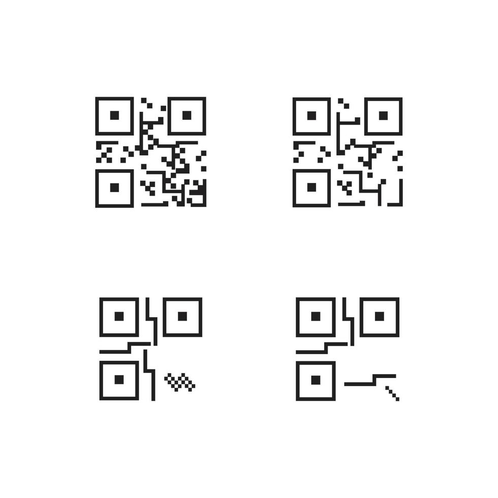 qr-codepictogram - illustraties van identificatie-elementen, vectorteken vector