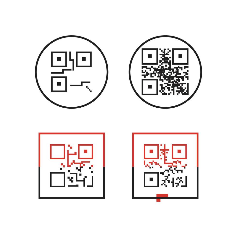 qr-codepictogram - illustraties van identificatie-elementen, vectorteken vector