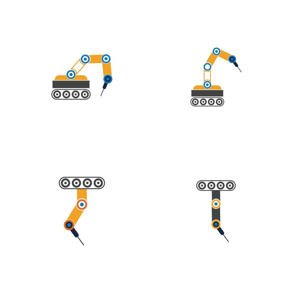 industriële mechanische robotarm vector iconen illustratie ontwerp