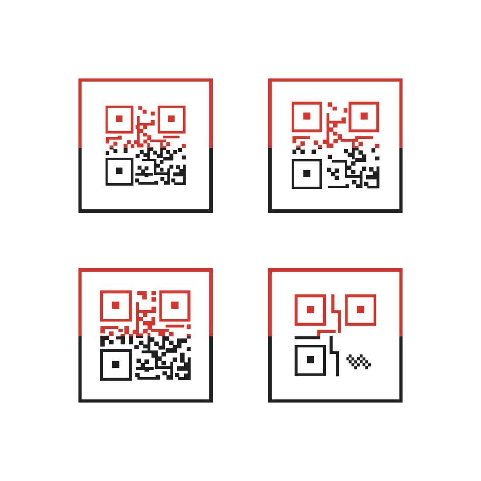 qr-codepictogram - illustraties van identificatie-elementen, vectorteken vector