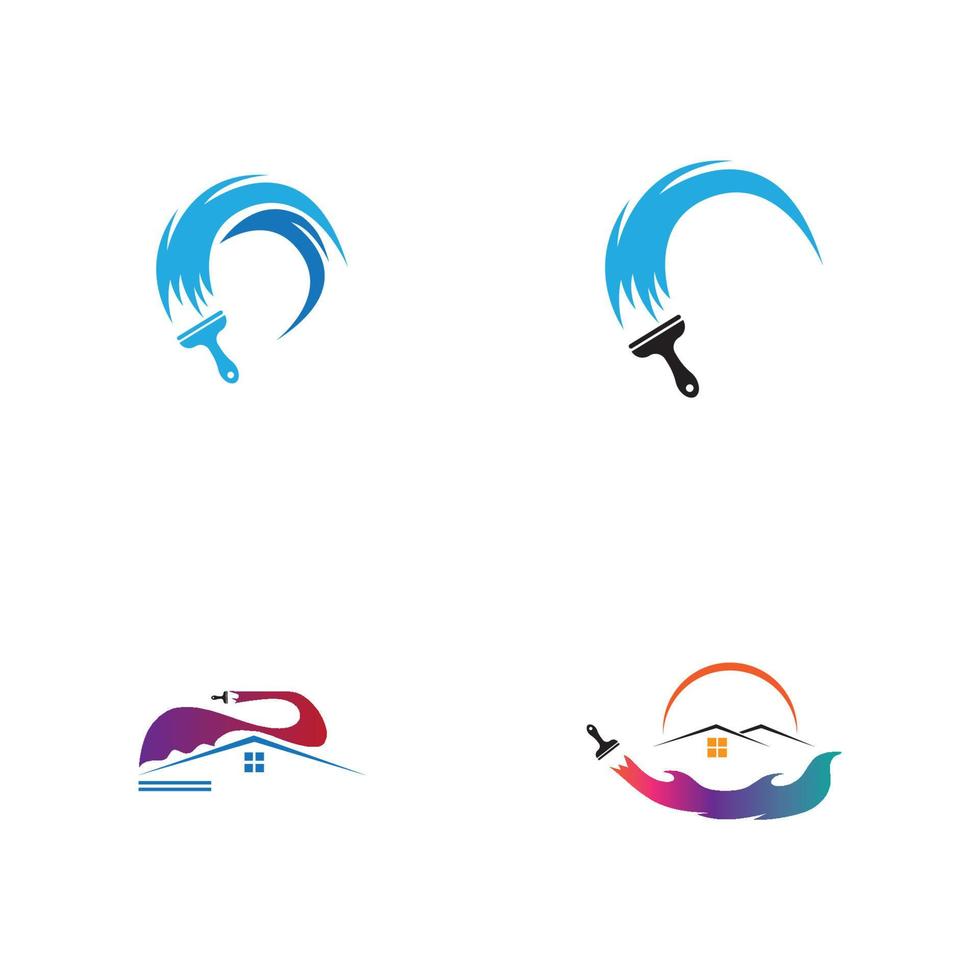 set van schilderij logo vector illustratie ontwerp