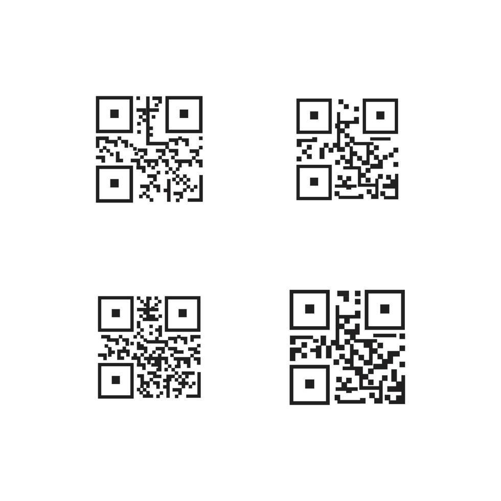 qr-codepictogram - illustraties van identificatie-elementen, vectorteken vector