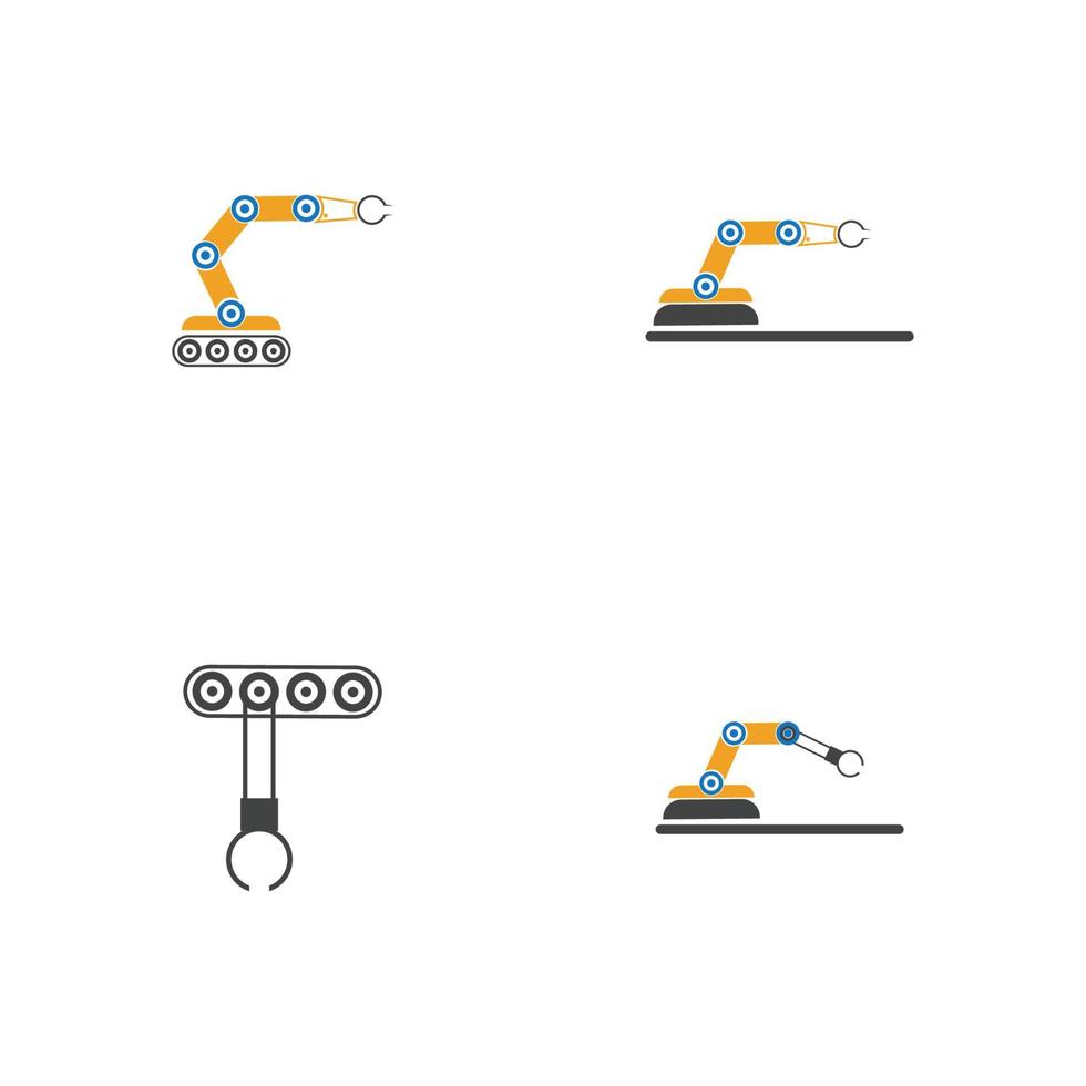 industriële mechanische robotarm vector iconen illustratie ontwerp