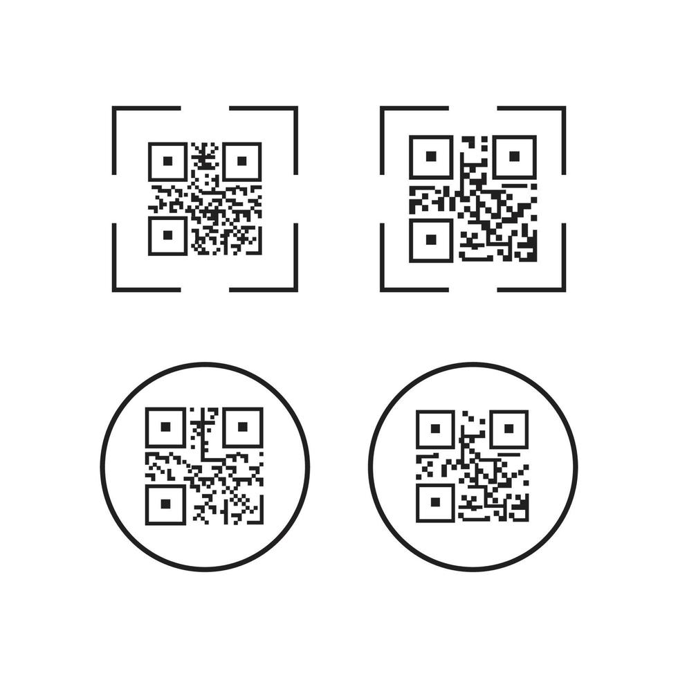 qr-codepictogram - illustraties van identificatie-elementen, vectorteken vector