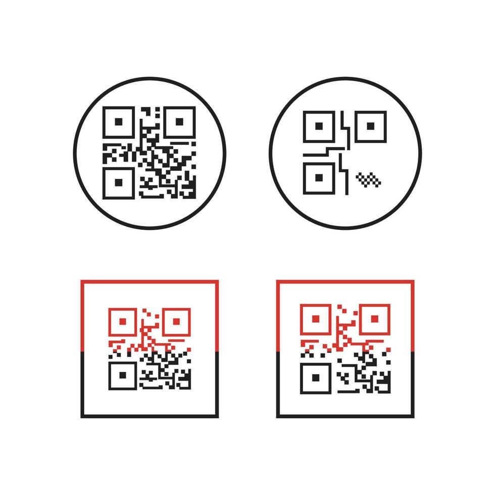 qr-codepictogram - illustraties van identificatie-elementen, vectorteken vector