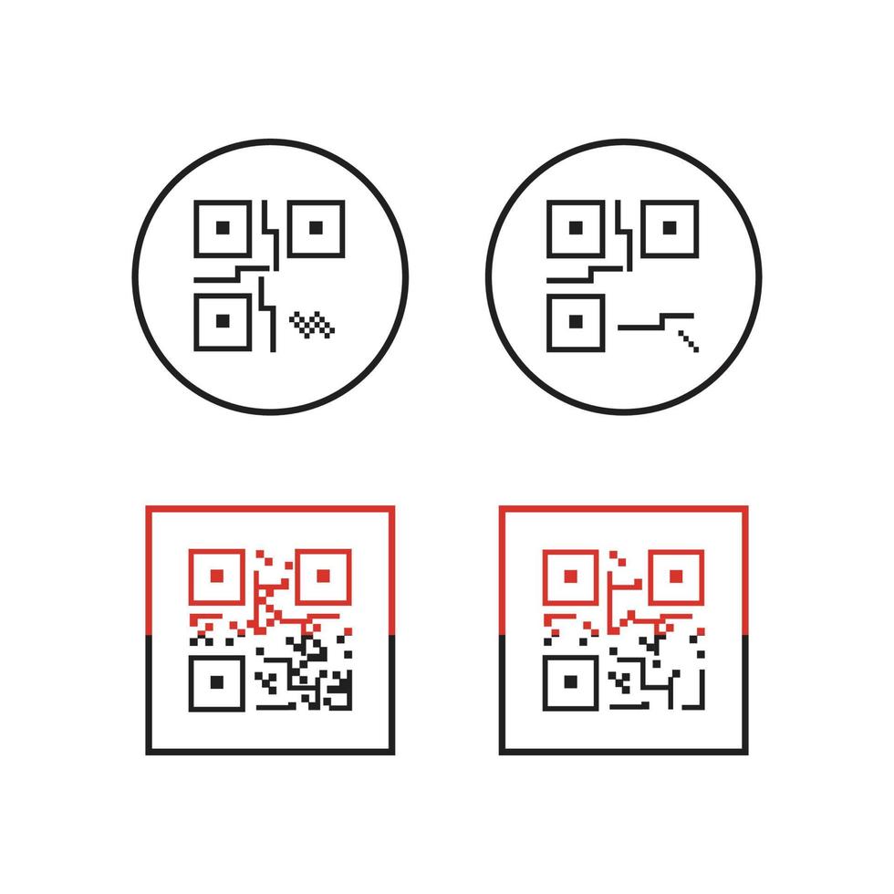 qr-codepictogram - illustraties van identificatie-elementen, vectorteken vector