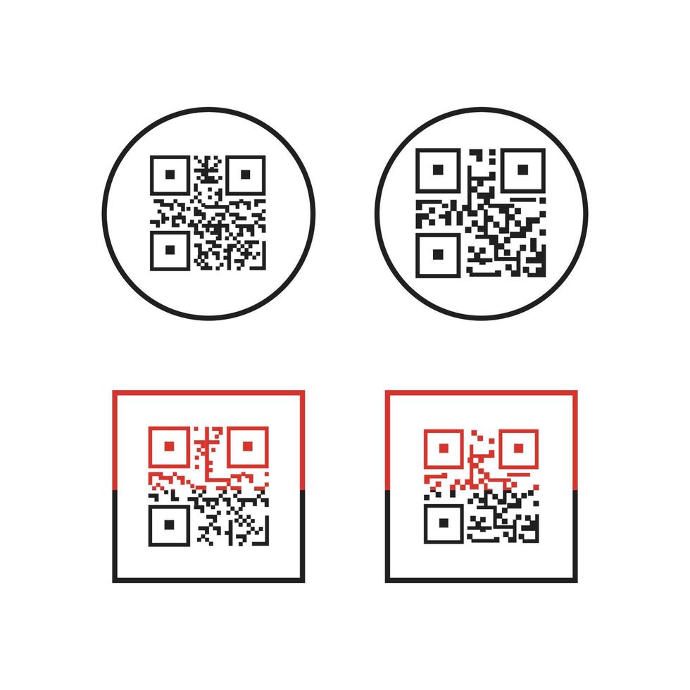 qr-codepictogram - illustraties van identificatie-elementen, vectorteken vector