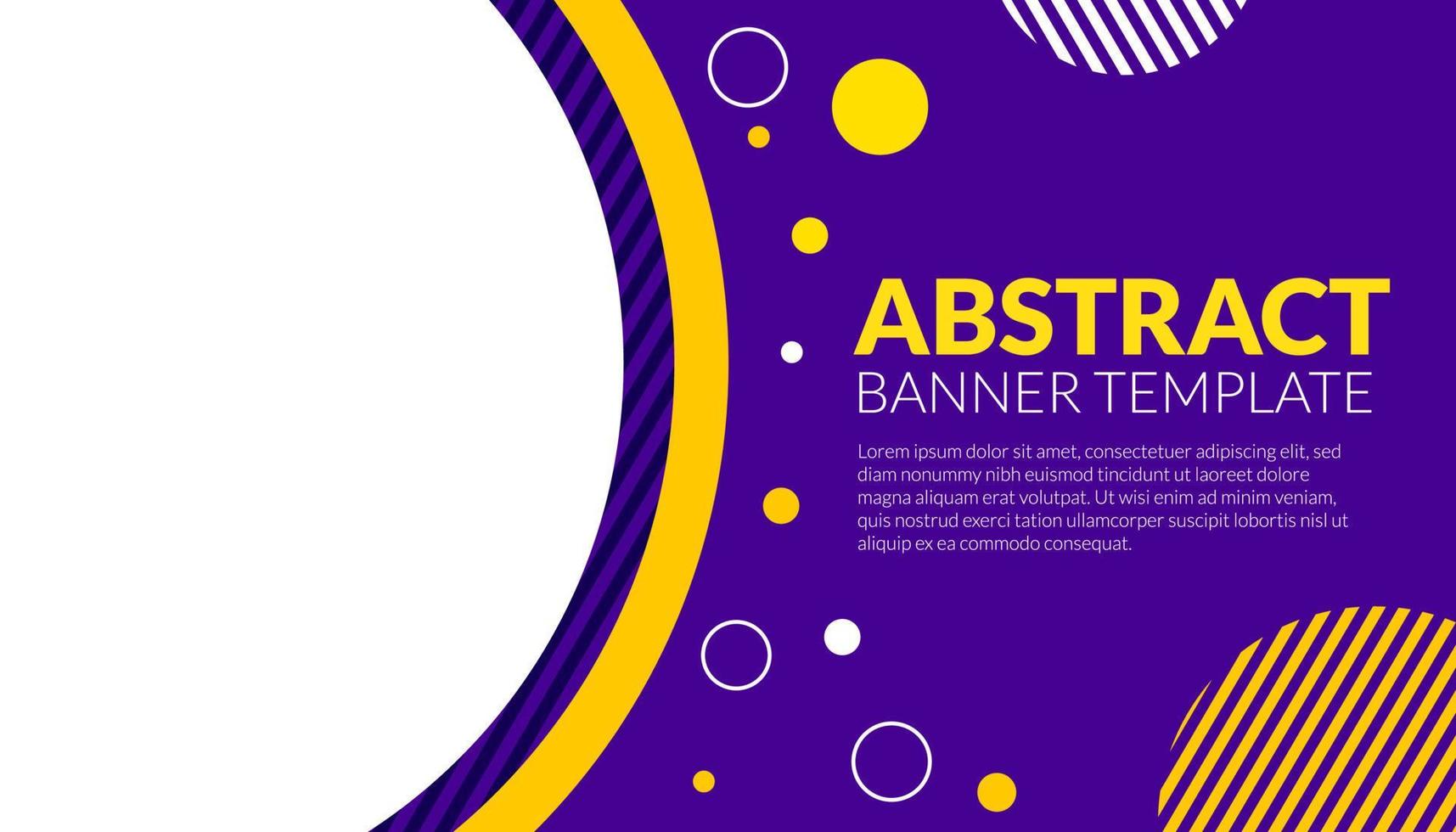 abstracte banner achtergrond vectorillustratie met cirkel paars blauwe en gele kleurencombinatie en kopieer ruimte voor reclame of backdrop vector