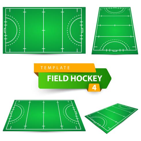 Field hockey - vier items sjabloon. vector