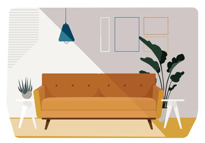 Vector woonkamer illustratie