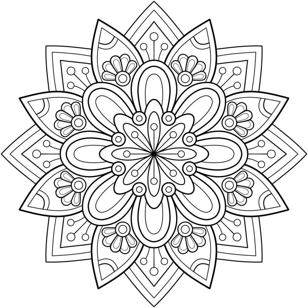 vector abstracte mandala patroon. kunst aan de muur. kleurboek kantpatroon de tatoeage. ontwerp voor een behangverf overhemd en tegelstickerontwerp, decoratief cirkelornament in etnisch oosterse stijl