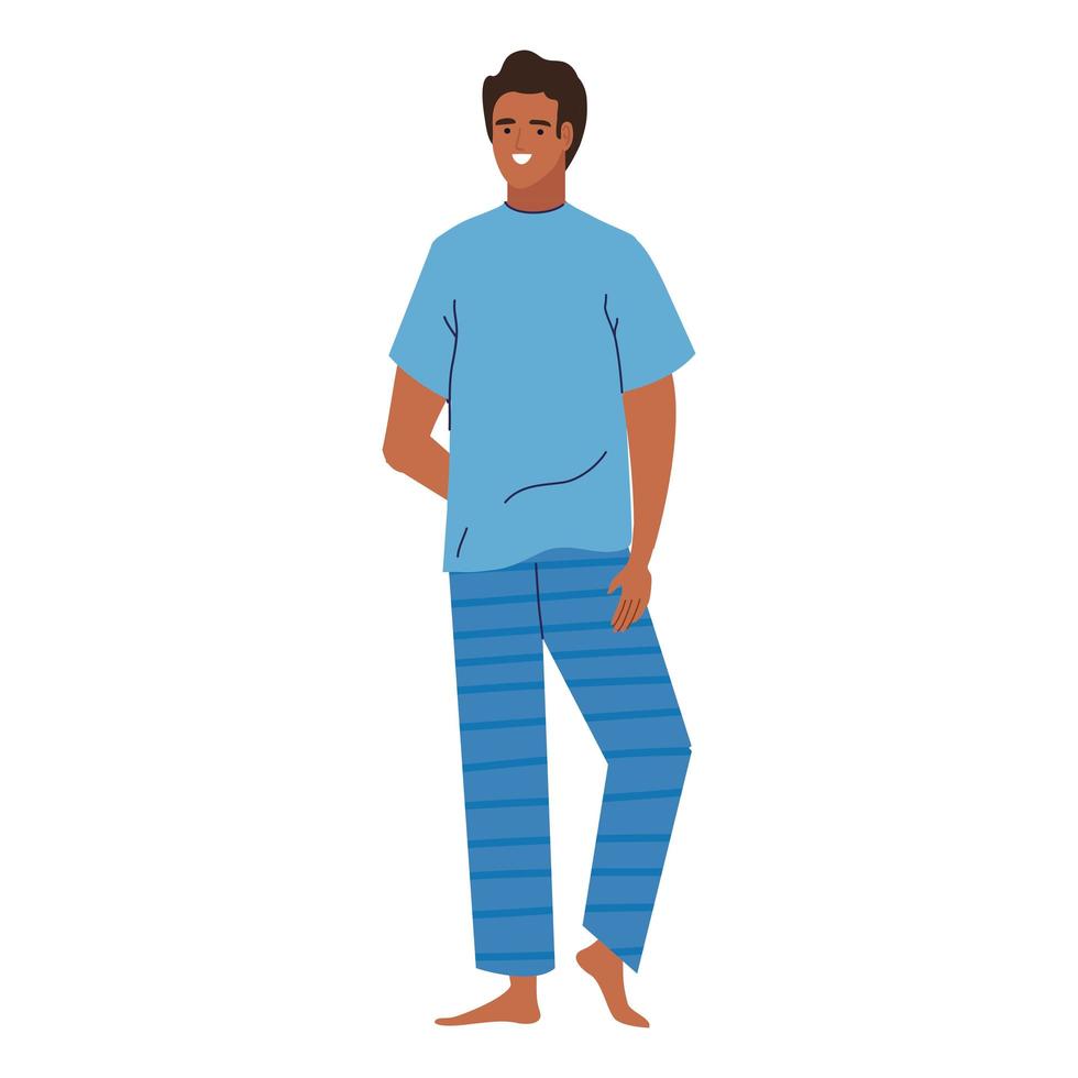 jonge man in pyjama vector