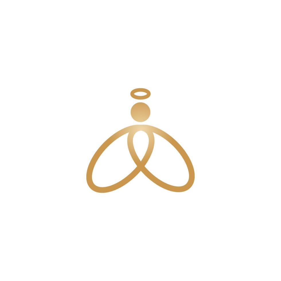 engelenlijn minimalistisch logo-ontwerp vector