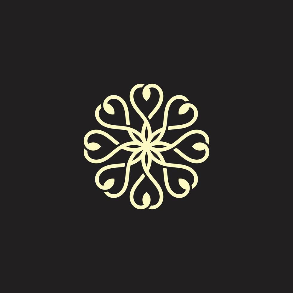 luxe bloemlijn logo-ontwerp vector