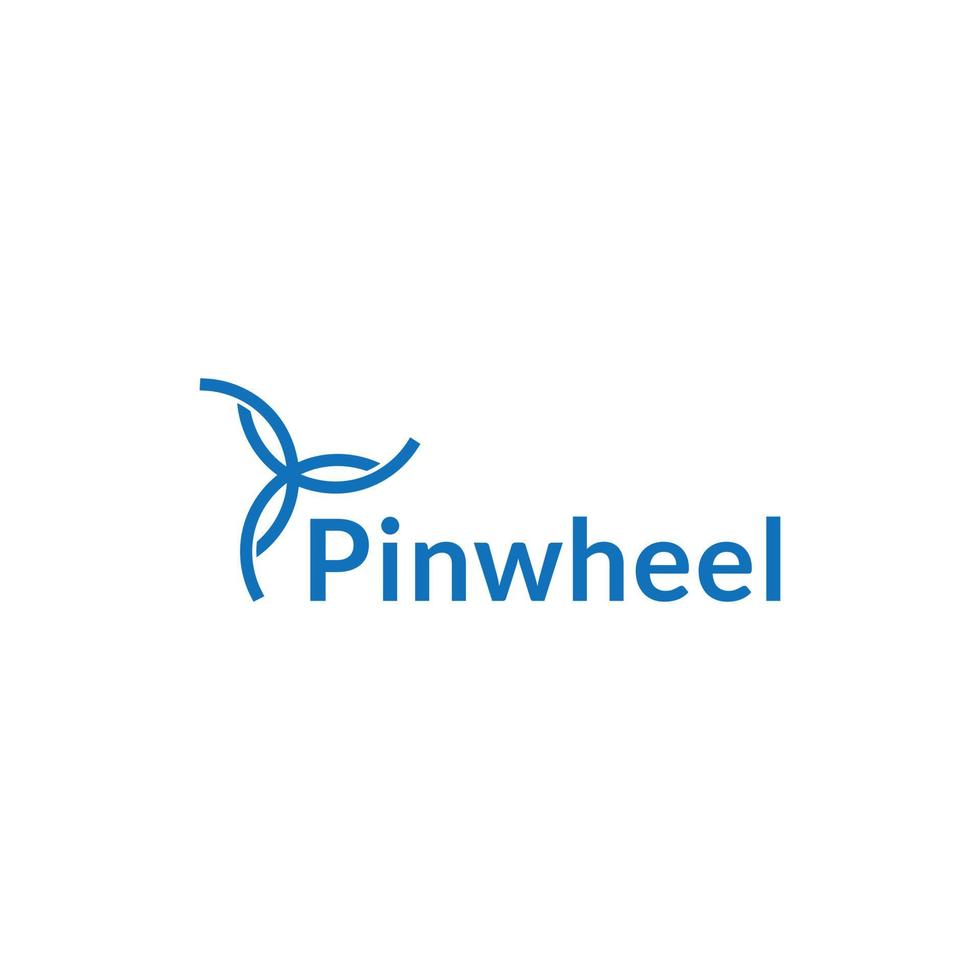 eenvoudig blauw pinwheel-logo-ontwerp vector
