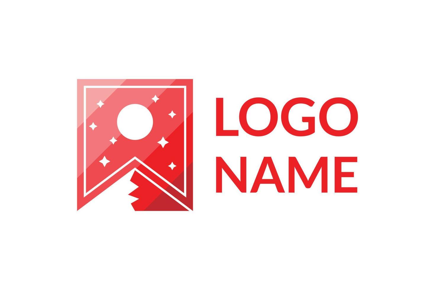 bergnacht bladwijzer logo ontwerp vector