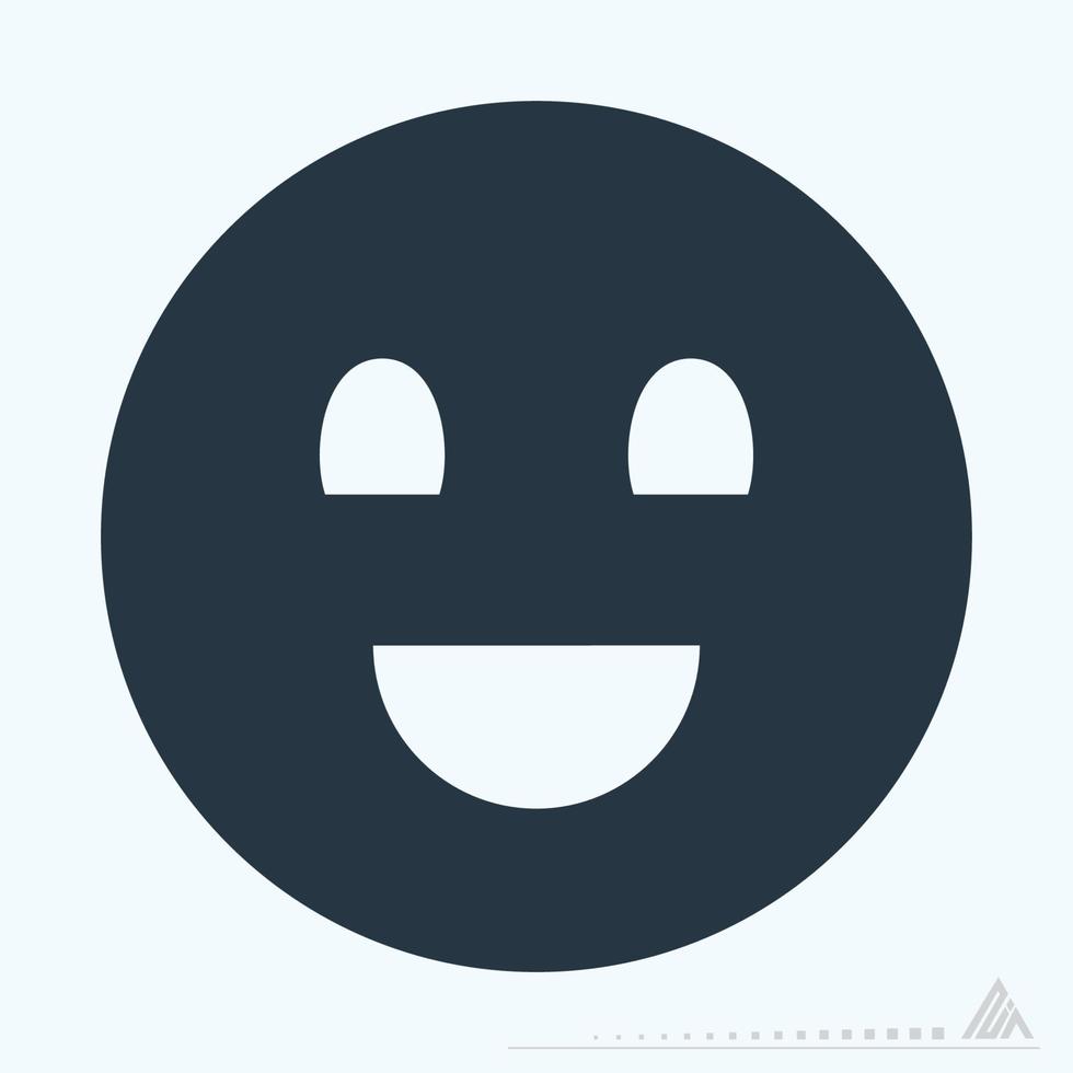 pictogram emoticon gelukkig - glyph-stijl vector