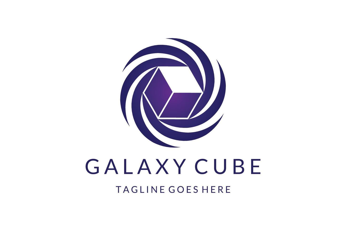 Galaxy kubus modern logo-ontwerp vector