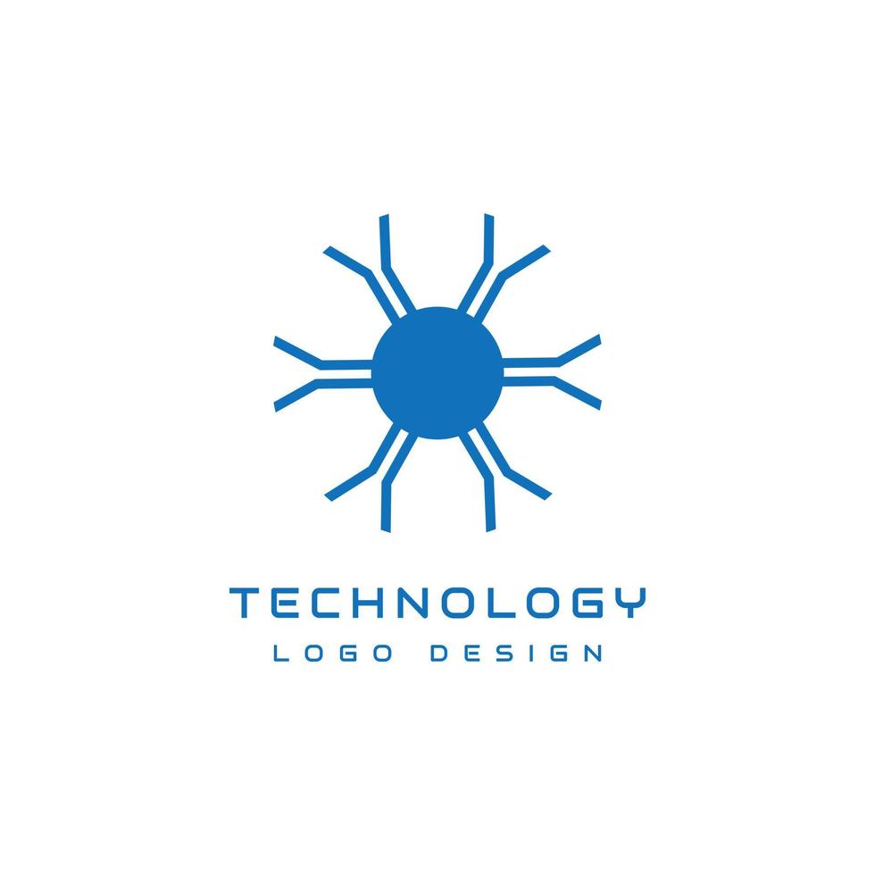 blauw tech vector logo ontwerp