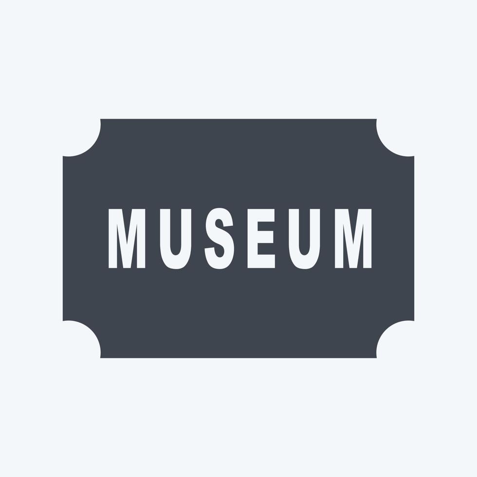 icon museum tag - glyph-stijl-eenvoudige illustratie, goed voor afdrukken, aankondigingen, enz vector
