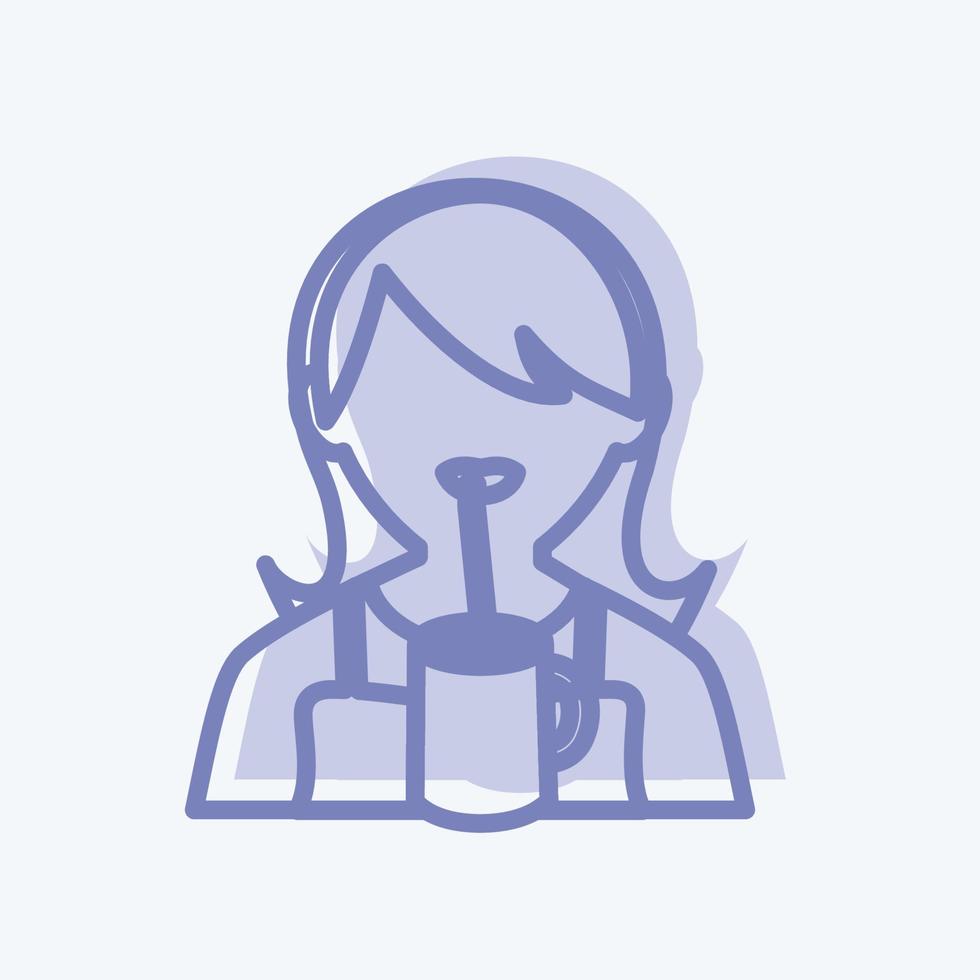 drinkpictogram in trendy tweekleurige stijl geïsoleerd op zachte blauwe achtergrond vector