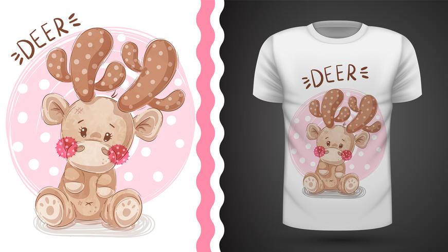 Schattige herten - idee voor print t-shirt. vector