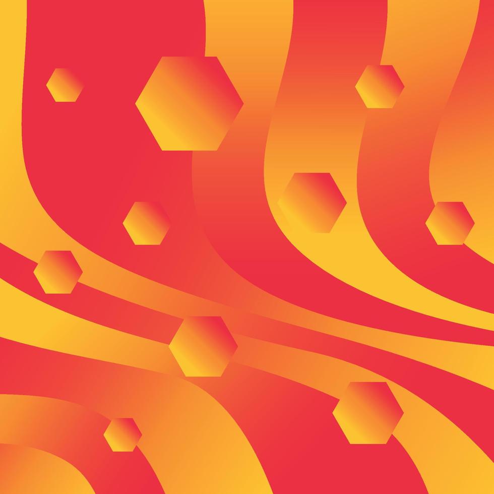 geometrisch met gradatie gele en rode kleurvorm voor wallpaper vector