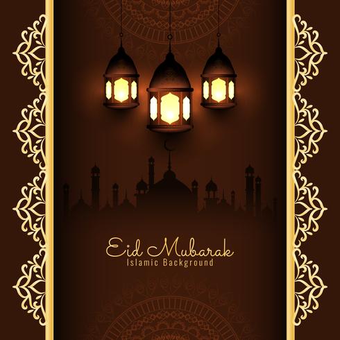 Abstract modieus Eid Mubarak-ontwerp als achtergrond vector