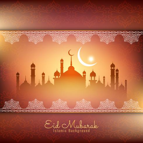 Abstract Eid Mubarak godsdienstig ontwerp als achtergrond vector
