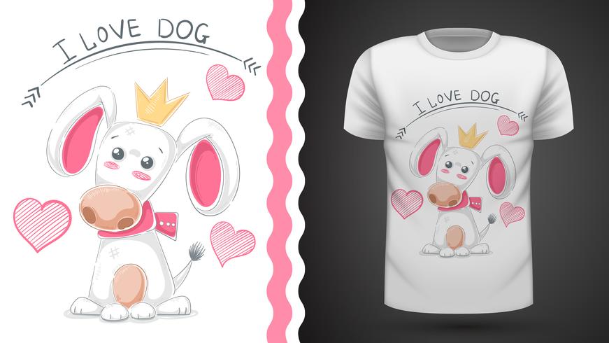 Leuke hond, puppy - idee print t-shirt vector