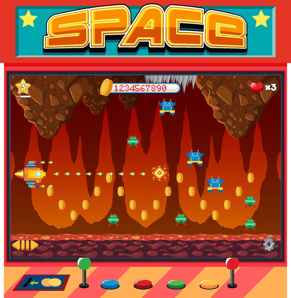 retro pixel ruimte game-interface vector