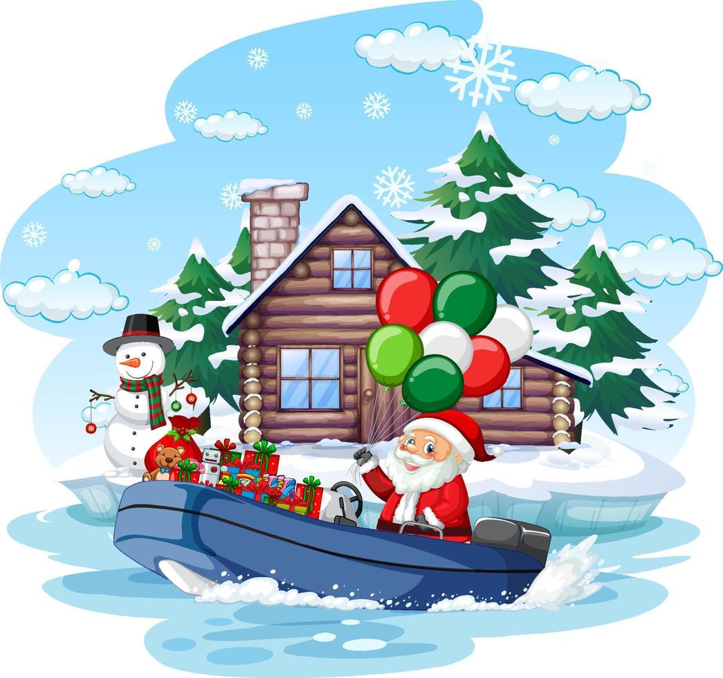 Sinterklaas brengt cadeautjes per boot vector