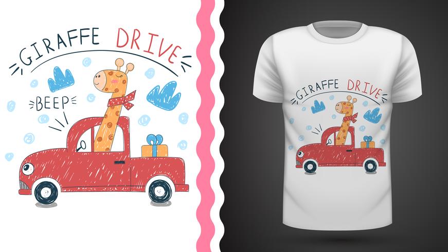 Leuke giraffe - idee voor print t-shirt vector