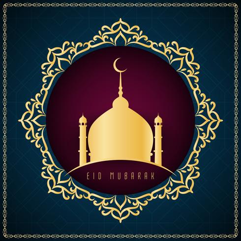 Abstract Eid Mubarak godsdienstig ontwerp als achtergrond vector