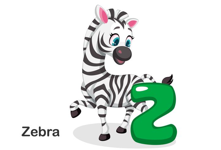 Z voor zebra vector