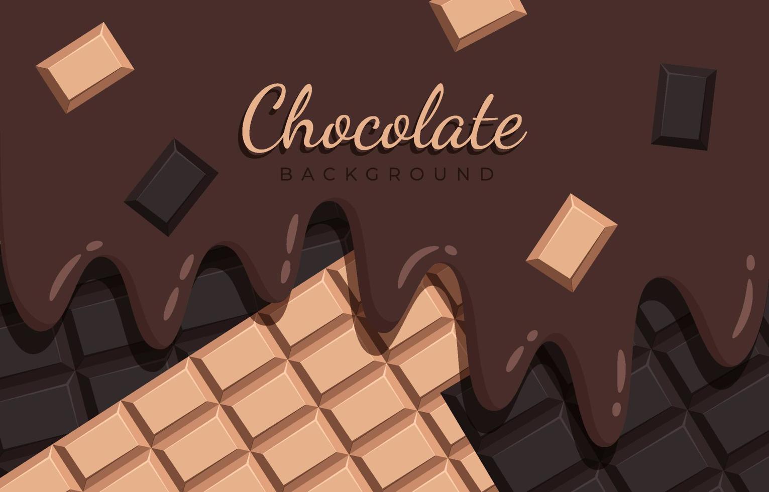 gesmolten chocolade en reep achtergrond vector