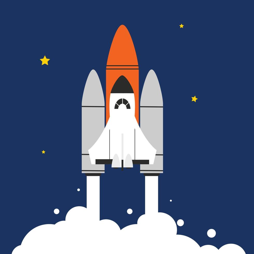 space shuttle, een illustratie van het ding in de ruimte vector