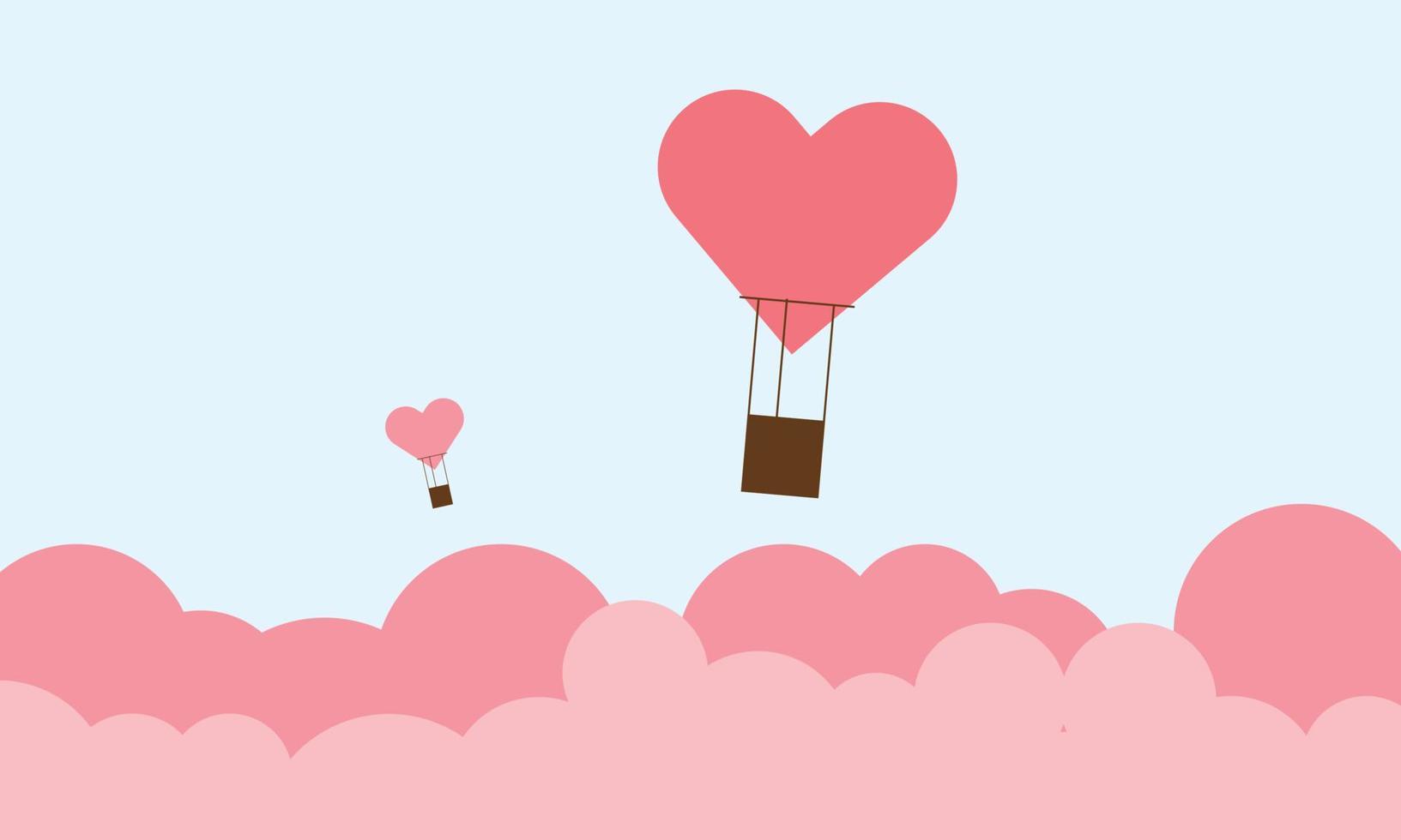 Valentijn kopieer ruimte illustratie met de luchtballon decoraties vector
