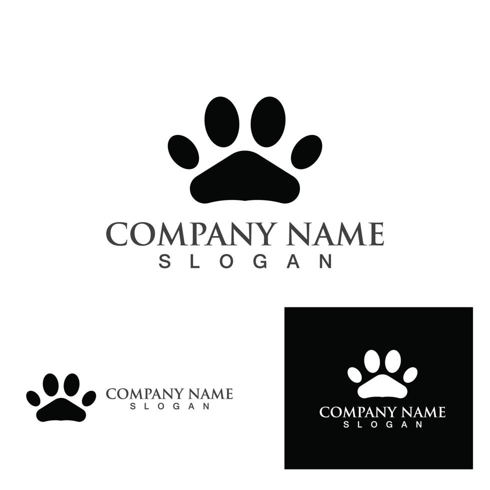 hond voetafdruk symbool en logo vector