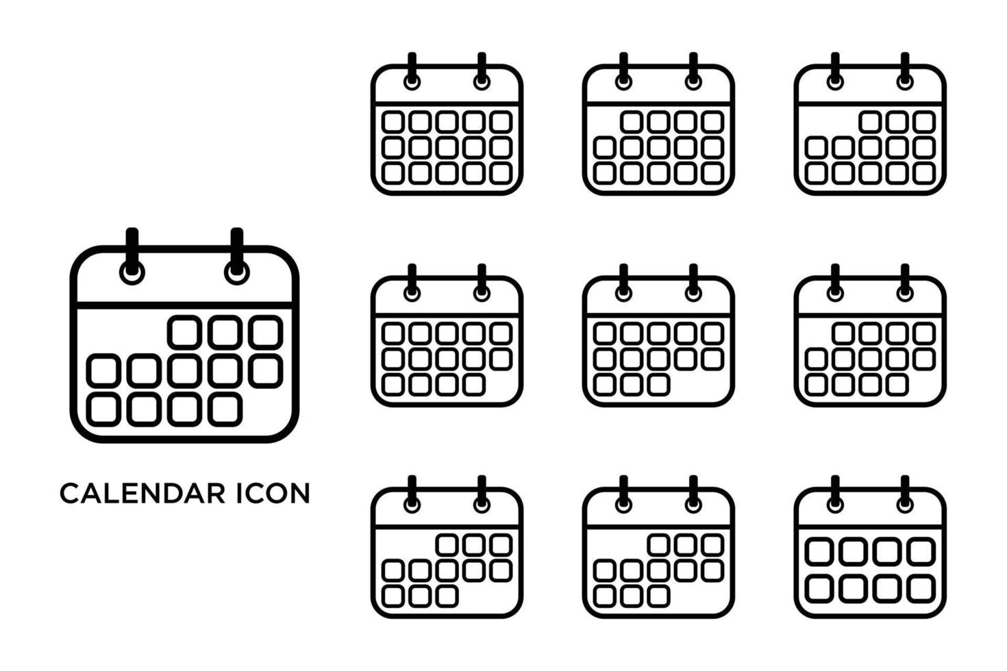 kalender pictogrammenset vector ontwerpsjabloon