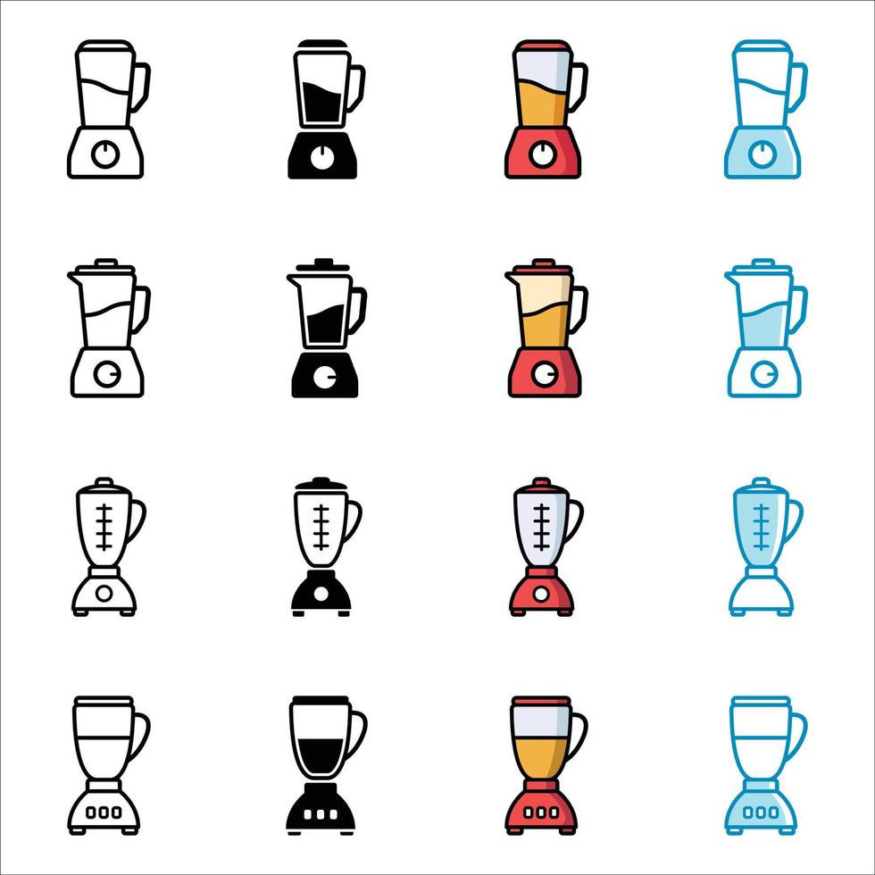 elektrische blender pictogram set vector ontwerpsjabloon