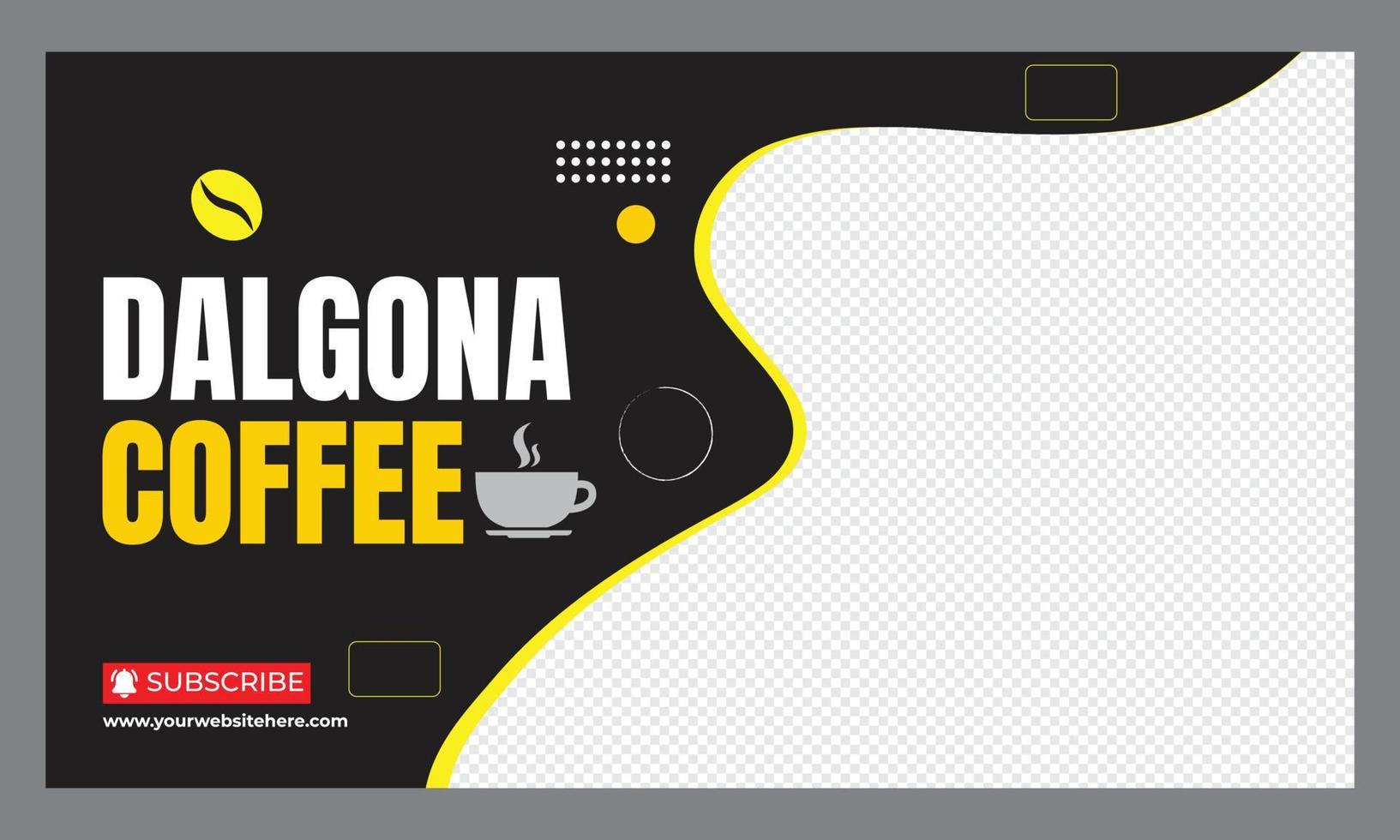 dalgona koffie maken video thumbnail vector