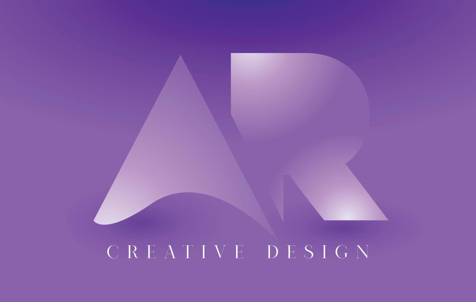 ar logo brief ontwerpconcept met abstracte minimalistische letters in een trendy stijl vector