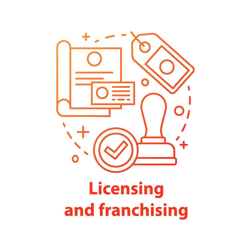 pictogram voor licenties en franchising concept. verificatie. keur idee dunne lijnillustratie goed. bevestiging. kwaliteitsverzekering. vector geïsoleerde overzichtstekening