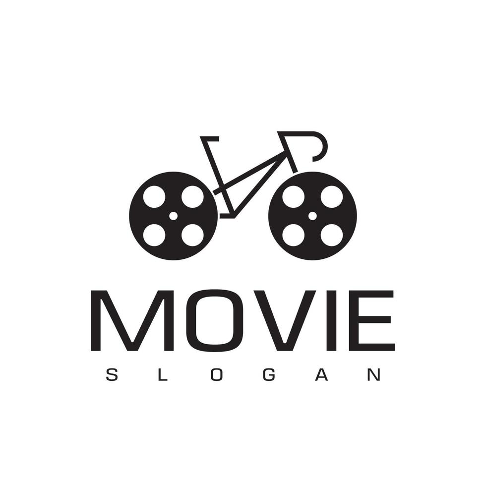 fiets film of bioscoop logo ontwerp vector