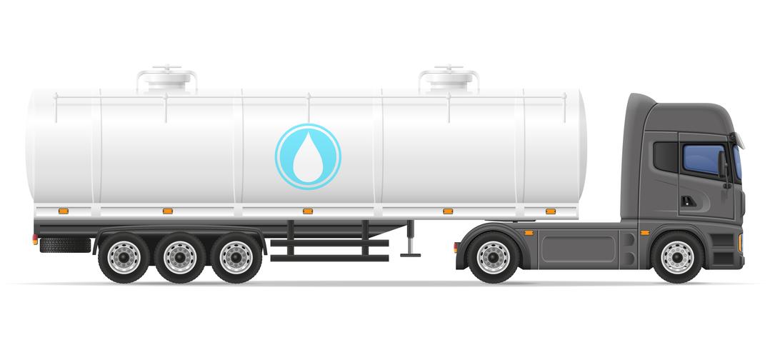 vrachtwagen oplegger met tank voor het vervoer van vloeistoffen vectorillustratie vector